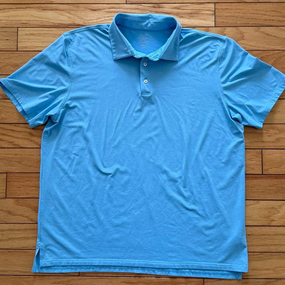 Southern Tide Men XXL Brrr-eeze Performance Polo Shirt Light Blue Golf 2XL
